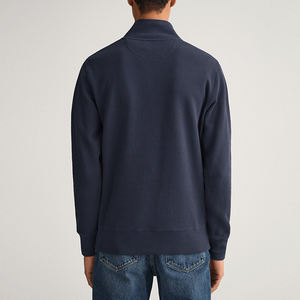 <span class=keywords><strong>Felpa</strong></span> da Uomo Pullover Personalizzata Nera <span class=keywords><strong>Oversize</strong></span> a Nido d'Ape con <span class=keywords><strong>Zip</strong></span> a 1/4 e Collo a Imbuto - Product Image 5