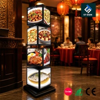 Présentoir lumineux rotatif à 360° Shuntai LED, tour d'affichage multi-cubes, panneau de menu sur pied pour restaurant et commerce de détail