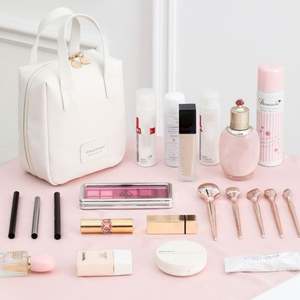 Nouvelle conception Sac de toilette portable pratique Étanche Fermeture éclair Organisateur de maquillage Pochette Grande ouverture Sac de cosmétiques de voyage - Product Image 3