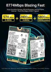 Scheda Wireless WiFi 7 BE200 M.2 8774Mbps Tri-Band 802.11BE BT5.4, Adattatore ad Alta Velocità per Laptop - Product Image 4