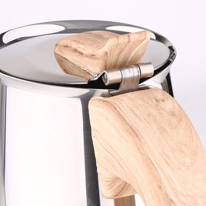 <span class=keywords><strong>Cafetera</strong></span> para cocina de hornillos de acero inoxidable con <span class=keywords><strong>mango</strong></span> de madera - Product Image 2