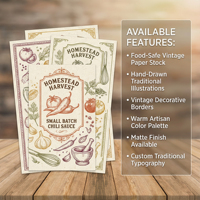 Étiquette autocollante pour bouteille de condiment, autocollant en papier vintage imperméable pour emballage alimentaire traditionnel