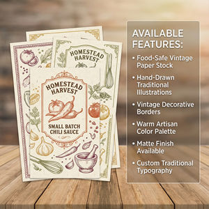 Etiqueta Autoadhesiva para Botellas de Condimentos, Etiqueta de Papel Vintage Impermeable para Envasado de Alimentos Tradicionales - Product Image 3