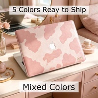 Étui rigide en cuir de vache marron à imprimé léopard Yihe pour MacBook Air 2022 A2681 Macbook Pro