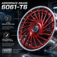 Jantes en alliage Mforged personnalisées rouges à rayons multiples, à déport profond, fournisseur de roues de performance OEM ODM en gros pour les acheteurs B2B