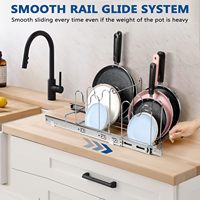Étagère de rangement multifonctionnelle robuste à 3 niveaux en fer pour casseroles et poêles, support de cuisine moderne sur pied