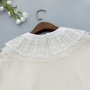 LHY elegante negro personalizable <span class=keywords><strong>Floral</strong></span> con cuentas encaje apliques poliéster Soluble en agua chal tela <span class=keywords><strong>Collar</strong></span> para señoras vestido blusa - Product Image 3