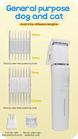 Kit de toilettage multifonctionnel pour animaux de compagnie MRY 4 en 1, rechargeable par USB, tondeuse silencieuse pour chiens et chats, coupe-ongles, soin des pattes