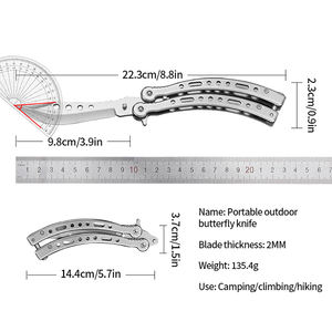 Outdoor Practice Folding <strong>Butterfly</strong> <strong>Trainer</strong> <strong>Knife</strong> Non-Sharp Dull Blade Training <strong>Butterfly</strong> <strong>Knife</strong> for Beginners Customizable - Product Image 4