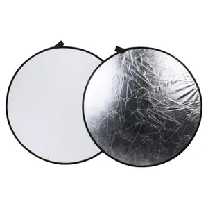 2合1 30厘米60厘米80厘米110厘米银白色可折叠光圆形摄影反射器光扩散器Dslr照片和工作室