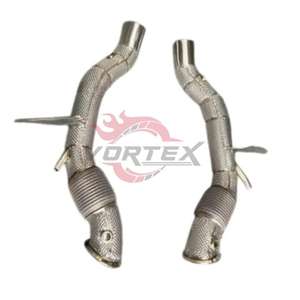 Vortex 304 Downpipe catalyzed haute performance pour Ferrari 488 GTB Spider Pista 3.9T V8 2015-2020 avec bouclier thermique, sans voyant d'avertissement moteur - Product Image 2