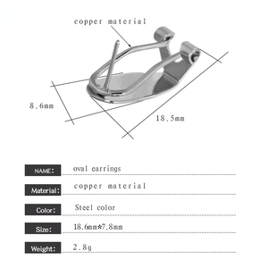 Composants de boucles <span class=keywords><strong>d</strong></span>'oreilles en laiton couleur argent, supports de boucles <span class=keywords><strong>d</strong></span>'oreilles à clip, fermoirs plats pour bijoux - Product Image 3