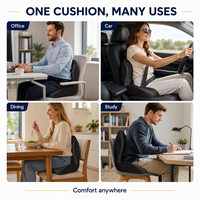 Coussin de soutien lombaire ergonomique et coussin de siège en mousse à mémoire de forme en forme de L, design creux pour le coccyx, adapté aux chaises de bureau et aux voitures