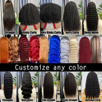 Perruque Humaine Birmane Pixie Bouclée avec Cuticules Alignées, Sans Colle, Lace Front HD Suisse, Double Drawn, Cheveux Remy Bruts