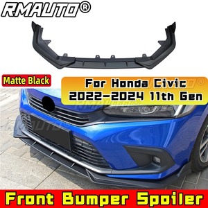 For Honda Civic Car Accessories 3PCS Front Bumper Lip Spoiler Side <b>Splitter</b> Deflector Guards 2022-2024 11th Gen Body Kit Cover - Product Image 5