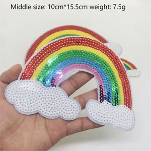 NOUVELLE ARRIVÉE - Patchs personnalisés en sequins brodés à repasser, grand arc-en-ciel, pour vêtements d'enfants et sacs - Product Image 5