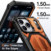 Funda Magnética para iPhone 17 Pro Max, Air 17e, 16 Plus, 15 Pro, 14 con Soporte y Marco Frontal, Protección Resistente a Caídas, Carcasa Rígida