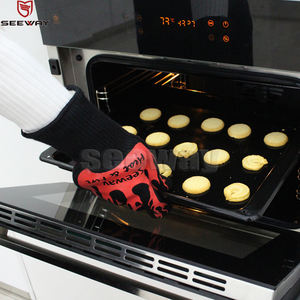 시웨이 XL 아라미드 코튼 실리콘 BBQ 그릴 장갑 열 저항 오븐 요리 주방 베이킹 흡연 안전 보호 EN388 - Product Image 2