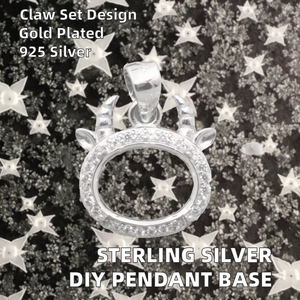 Marco de Plata de Ley S925 para Colgante, Soporte Vacío de 8*10mm para Incrustación DIY de Piedra de Zirconia, Engaste de Garras en Blanco para Amuleto de Regalo - Product Image 2