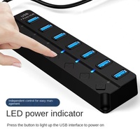 Hub USB 3.0 à 7 ports, modèle de transmission haute vitesse, avec connecteur diamant 7 en 1, accessoire informatique