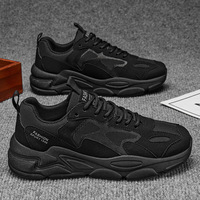Chaussures de sport pour hommes en daim kaki et mesh, à semelle épaisse amortissante, à lacets, légères, pour la marche quotidienne en extérieur