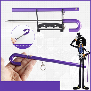 Llavero de una pieza Brook, modelo de espada de aleación de zinc, <span class=keywords><strong>Katana</strong></span> de anime de 22 cm - Product Image 3