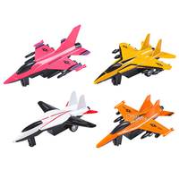 4 Pièces Avion de Chasse Jouet à Tirer à l'Arrière, Échelle 1:130, Véhicule Militaire en Plastique et Alliage Métallique Moulé Sous Pression pour Enfants