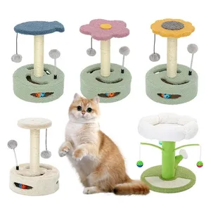 New flower Cat Joy Toy Cat Climbing Tower tiragraffi per gatti in legno morbido