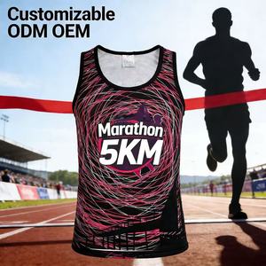Camiseta Deportiva Unisex Personalizada para Maratón, Transpirable, 100% Poliéster, Anti-UV, para Verano, con Logotipo Personalizado Impreso - Product Image 1