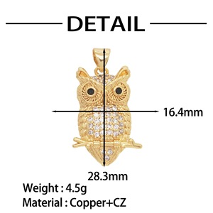 Men bọ rùa Mặt dây chuyền cho vòng đeo tay FFBCM-53 <span class=keywords><strong>Dragonfly</strong></span> Charms CZ Pave Owl Charms - Product Image 6