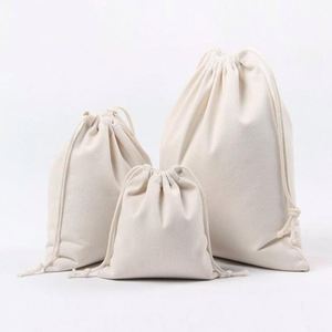 ถุงผ้ามัสลินแบบมีเชือกผูก 100% ผ้าฝ้าย ลายตัวอักษร พับเก็บได้ - Product Image 3