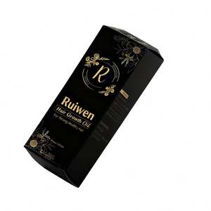 Premium Custom 350g Coated Paper <b>Hair</b> Oil <b>Boxes</b> Packaging With Gold Foil Logo - Product Image 1