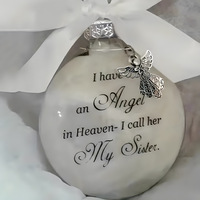 Hstyle 8cm arbre de noël décorations suspendues ornement clair bricolage fête fournitures boule en plastique j'ai un ange dans le ciel
