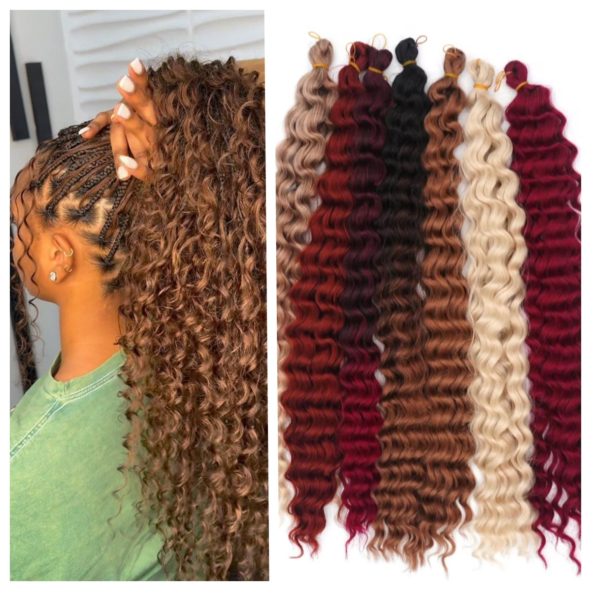 Vast Hair KAMA Dyed Deep Twist Synthetic Hair Bundles Crochet Braid Extensions thumbnail 1