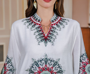 X114 2025 Dubaï luxe brodé soirée Abaya caftan musulman Toga robe soie adultes Eid célébrations été printemps automne - Product Image 5