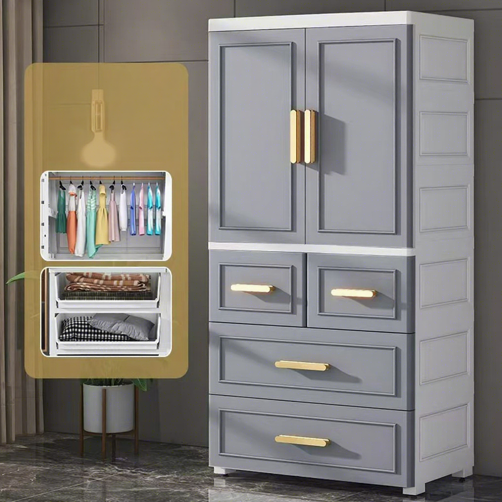 Nordic gray-1 double-door-3-drawer