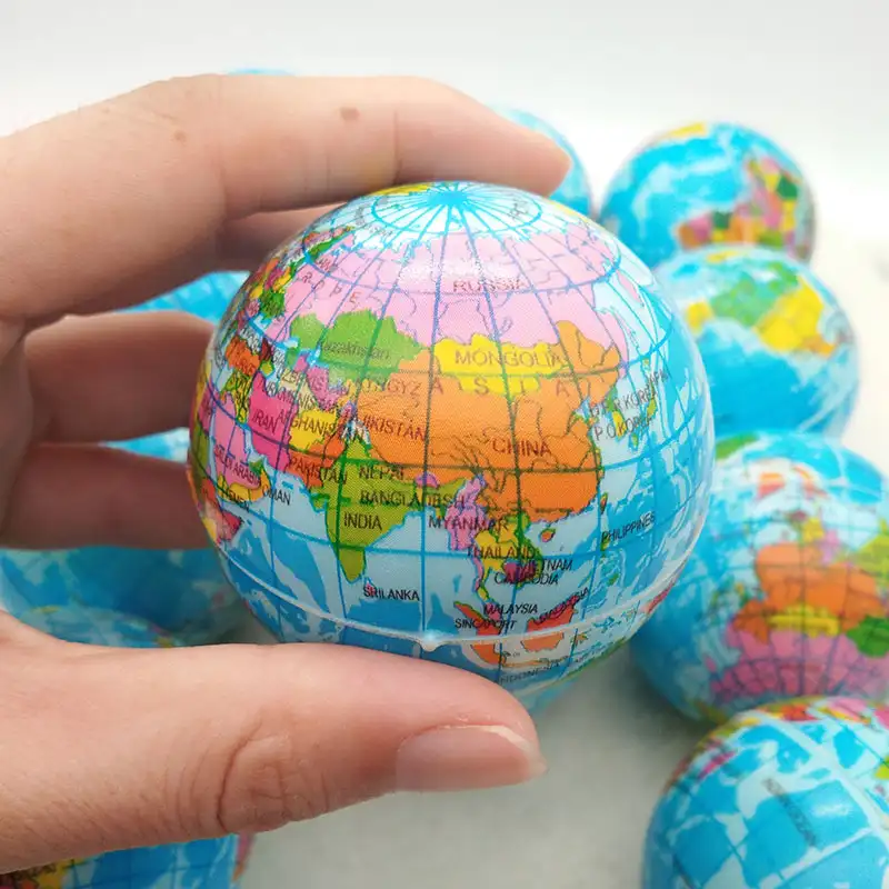 ลูกบอลโฟมแผนที่โลกบรรเทาความเครียด,ของเล่นลูกบอลโลกดาวเคราะห์ดาวเคราะห์ดาวเคราะห์ลูกบอลทำจากแผนที่63มม. สำหรับเด็กเด็กผู้หญิงเด็กผู้ชาย
