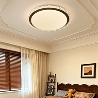 Plafonnier moderne en métal rond et carré, ultra fin, en acrylique texturé, à montage encastré, LED dimmable pour salon et chambre à coucher