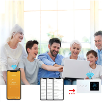 UBARO 157x86mm WiFi Smart Thermostat dengan Kontrol Suara Aplikasi Tuya dan Sakelar Lampu Sentuh 2 Gang AC110-240V