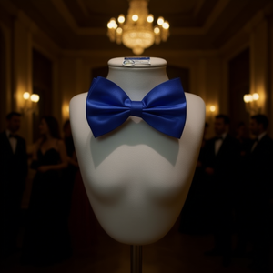 Elegante pajarita azul sólido preatada para ropa formal, fibra sintética 70109 - Product Image 2