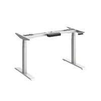 Bureau assis-debout électrique à double moteur, hauteur réglable 660-1310 mm, avec support d'écran dissimulé, poste de travail hospitalier