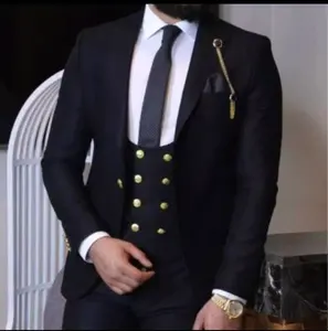 Italian Business Slim Fit 3 pezzi Royal Blue abiti da uomo sposo Prom smoking Groomsmen Blazer per il matrimonio