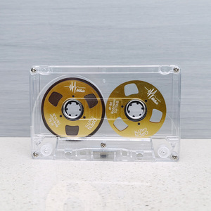 เทปคาสเซ็ตใสแบบเปิดได้  พร้อมแกนโลหะสีทองคู่  ความยาว 50 นาที สำหรับบันทึกเสียง DIY ของขวัญวินเทจ ของตกแต่งย้อนยุค  วัสดุ PS - Product Image 2