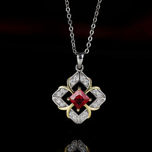 Set di <span class=keywords><strong>gioielli</strong></span> gioiello personalizzabili in pietra Color oro rubino linea a forma di fiore 925 in argento Set di <span class=keywords><strong>gioielli</strong></span> - Product Image 3