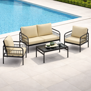 Ensemble <span class=keywords><strong>de</strong></span> canapés <span class=keywords><strong>de</strong></span> patio au design raffiné et moderne, offrant un confort quotidien, avec canapé <span class=keywords><strong>de</strong></span> patio en aluminium et canapés <span class=keywords><strong>de</strong></span> jardin - Product Image 2