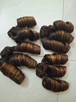 Extensions de cheveux vierges bruts courts du Vietnam Boucles rebondissantes avec teinture brune Highlight Tressage Hair Bundle