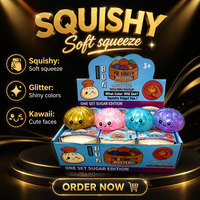 Jouet anti-stress Squishy Fidget Mystery Bun à paillettes dorées pour cadeau et divertissement