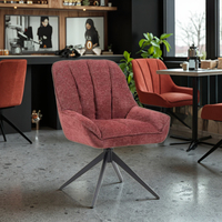 Chaise de salle à manger pivotante moderne de style nordique, tissu blanc, pieds en métal noir, fer durable, pour appartement, maison, bureau, hôtels, gymnases