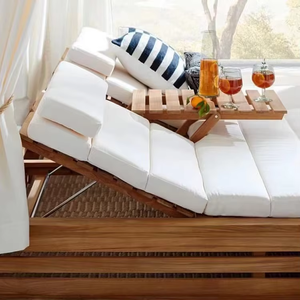 Conjunto de Muebles de Jardín Modernos para Patio - Sillón de Lujo y Cama Doble con Toldo de Teca - Product Image 6