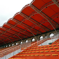 Marco de acero ligero, armazón de techo de espacio, estadio de fútbol, prefabricado